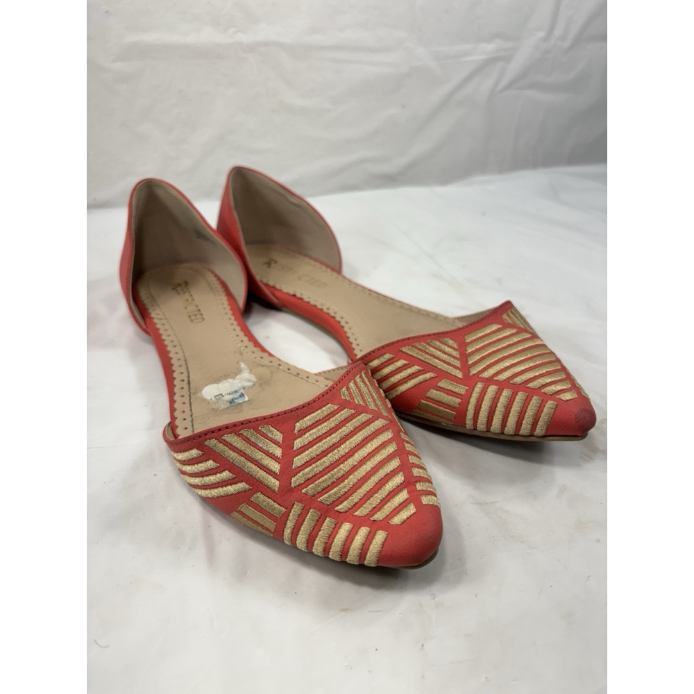 Restricted Embroidered Pointed Toe Slip On Flats Size 8.5